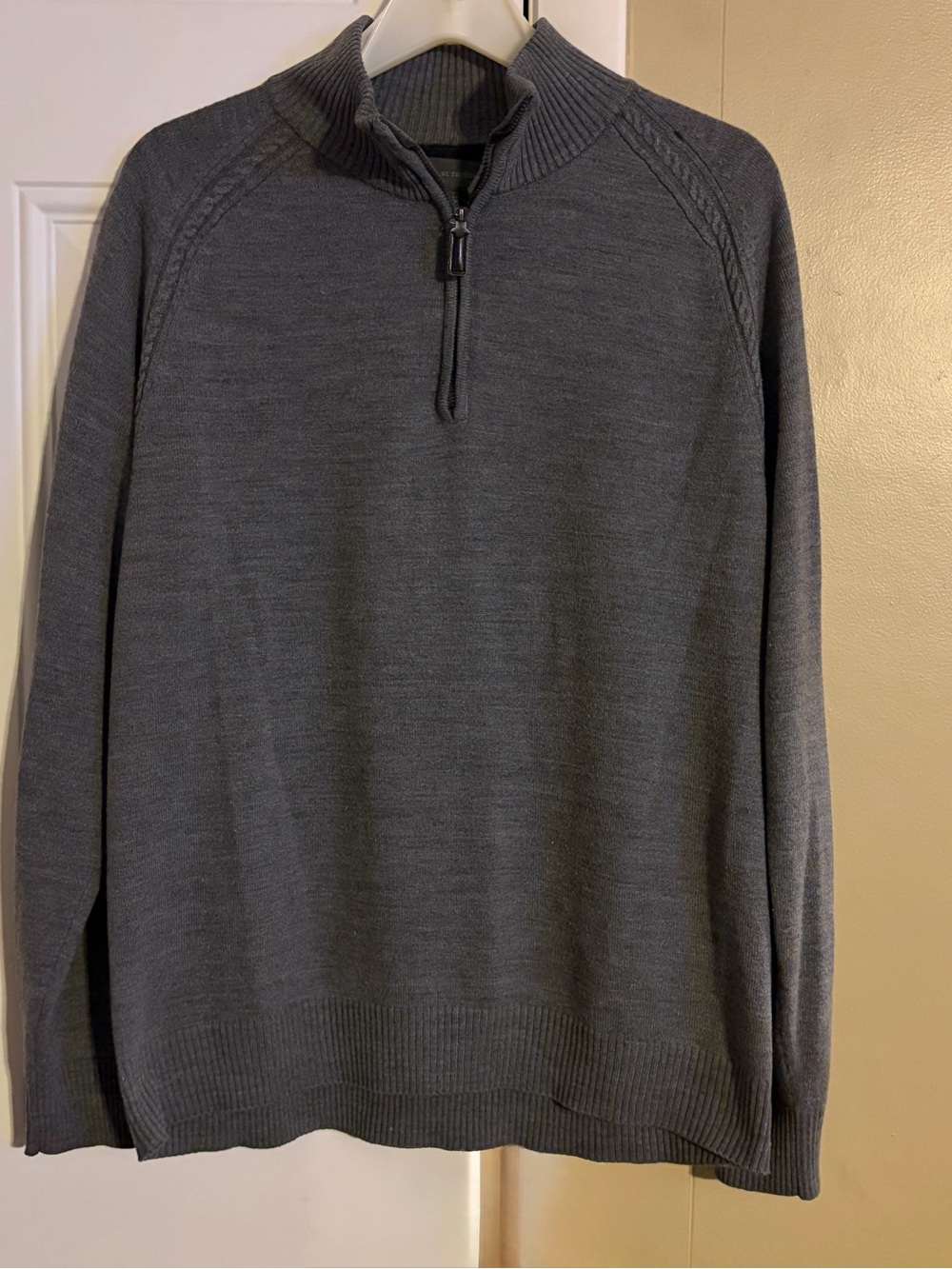 Men's Half-Zip Sweater Pullover - Charcoal Gray